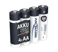 ANSMANN Piles Rechargeables Mignon AA NiMH 2850 mAh 1,2 V (Lot de 4) - Piles HR6 polyvalentes, à Haute capacité et Faible autodécharge - Accumulateurs pour Manette Xbox, Clavier sans Fil, etc.