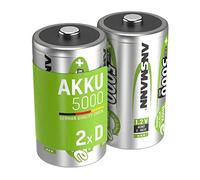 Ansmann Piles rechargeables Mono D HR20 5000 mAh 1,2 V – faible autodécharge – Lot de 2
