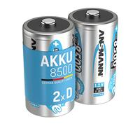 ANSMANN Piles Rechargeables Mono D 8500 mAh 1,2 V (Lot de 2) - Piles HR20 Rechargeables à Faible autodécharge - Accumulateurs idéaux pour Les Jouets, Lampes Torches, flashs d'appareils Photos, etc.