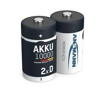 ANSMANN Piles Rechargeables Mono D Type 10000 1,2 V NimH (Lot de 2) - Piles HR20 Rechargeables à Faible autodécharge - Accumulateurs idéaux pour Les Lampes de Poche, Jouets, appareils médicaux, etc.