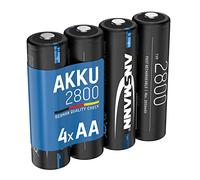 ANSMANN Piles rechargeables NiMH AA 2800 mAh 1,2V (lot de 4) - Piles HR6 à haute capacité pour manette Xbox, voiture téléguidée, caméra nocturne, etc. - Batteries rechargeables de qualité premium