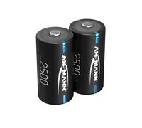 ANSMANN Piles rechargeables NiMH Baby C 2500 mAh 1,2 V (lot de 2) - Piles HR14 à faible autodécharge et haute capacité - Piles rondes pour jouet pour enfant, radio, veilleuse, station météo, etc.