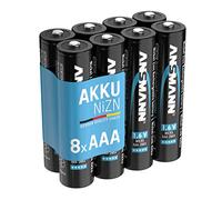 ANSMANN Piles Rechargeables NiZn AAA 900 mWh 1,6V (Lot de 8) - Piles Nickel-Zinc ZR03 pour télécommande, Jouet électronique, bip de Garage, etc. - Accumulateurs à Faible autodécharge