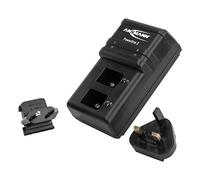 Ansmann Powerline 2 Chargeur de Batterie 9 V pour Batteries NiMH NiCd Rechargeables | avec Prises Britanniques et européennes et Affichage LED | Chargeur Rapide avec Surveillance individuelle et