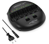 ANSMANN Powerline 4 Chargeur de batterie pour accus AA/AAA/C/D NiMH & piles rondes Li-Ion 18650/26650 Chargeur de batterie avec 4 programmes de charge, y compris 8x accus NiMH AA2850