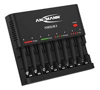 Ansmann Powerline 8 AA,AAA - Chargeurs de Batterie (AA,AAA, Nickel-Cadmium (NiCd), Hybrides Nickel-métal (NiMH), Décharge Batterie, Surcharge, Noir, Chargement, Chargeur de Batterie Domestique)