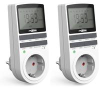 ANSMANN Programmateur Prise électrique AES4 (1 PCE) - Minuteur Prise électrique à économie d'énergie avec 10 programmes Pratiques - Prise réglable pour éclairages, télévision, routeur WiFi, etc.