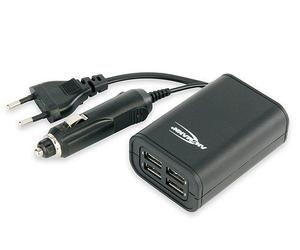 ANSMANN Quattro USB - Adaptateur d'alimentation pour voiture - 2000 mA - 4 connecteurs de sortie