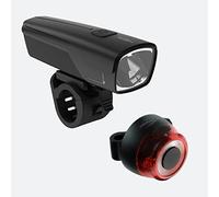 ANSMANN Set d'éclairage de sécurité pour vélo - Éclairage pour vélo Comprenant Phare Avant et feu arrière Rechargeables - Ensemble lumière vélo résistant aux intempéries