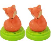 Ansmann Veilleuse LED Renard - Veilleuse bébé à la lumière douce avec capteur tactile et minuterie - Mini lampe de chevet pour aider les petits bouts de choux à s'endormir (Lot de 2)