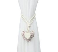 ANSNOW Accessoires Décoratifs Pour Rideaux, 2 Pièces, Embrasses Pour Rideaux, Pendentif Cœur D'Amour Magnétique, Décoration Moderne Pour Rideau/Rouge