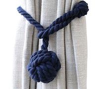 ANSNOW Embrasses de Rideaux Rustiques-Supports D'Embrasses de Rideaux D'Extérieur-Corde D'Embrasses de Drapé En Coton Pour Rideaux/Bleu Marine/2