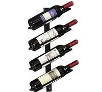 ANSNOW Le Fer Forgé Mural Peut Être Empilé de Manière Oblique. Porte-Bouteilles de Vin Européen Simple. Présentoir Décoratif pour La Maison, Le Restaurant, Le Bar./Noir/4 Bouteilles de Casiers À Vin