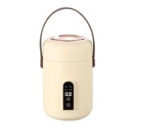 ANSNOW Mini Cuiseur À Riz À Chauffage Efficace, Marmite Multifonction Portable Isolée Pour Soupe Et Bouillie Avec Fonction de Réservation Intelligente/Beige