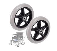 ANSNOW Roues de Rechange Pour Déambulateur, Roues Avant Pour Fauteuil Roulant, Roulettes En Caoutchouc Pp, Roues En Caoutchouc Antidérapantes Pour Déambulateurs, Lot de 2-Noir/Gris/Gris/19Cm/8In