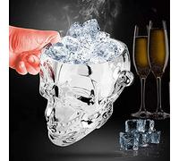 ANSNOW Seau À Glace En Acrylique Tête de Mort, Seau À Glaçons En Forme de Tête de Mort, Seau À Champagne En Plastique Transparent, Seau Refroidisseur de Vin Durable Avec Pince À Glace 1,5 L/Transpar