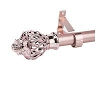 ANSNOW Tringle À Rideau En Alumiépaissi, Tringle À Rideau Simple, Support de Tringle À Rideau, Avec Accessoires, Facile À Installer/Or Rose/2 M/6,5 Pieds