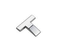 anso 1 x autocollant en métal chromé pour voiture, lettres 3D, emblème d'alphabet numérique, autocollant de pare-chocs de voiture (T)