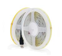 anso Bande lumineuse USB 5 V COB LED 8 mm 320 LED/m souple et flexible Blanc naturel 1 m