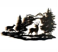 anso Décoration murale décorative en métal Motif élan de la forêt Taille L