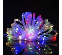 anso Guirlande lumineuse à LED solaire, corde féerique, bande lumineuse étanche pour jardin, patio, cour, lampe de chemin (multicolore, 7 m, 50 LED)