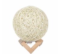 anso Lampe de chevet LED en rotin avec base pour la maison, la chambre à coucher, multicolore (beige)