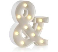 anso Lampe LED avec lettres de l'alphabet et chiffres - Décoration pour maison, fête d'anniversaire, événement, veilleuse, 22 cm (&)