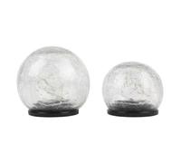 anso Lampe LED d'extérieur à énergie solaire en forme de boule en verre craquelé étanche (10 cm de lumière chaude)