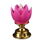 anso Lampe lotus colorée à piles - Décoration créative - Fournitures d'autel bouddhiste saint (violet)