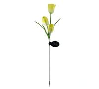 anso Lampe solaire LED simulant tulipe sur piquet - Décoration extérieure de jardin - Lumière de chemin (jaune)