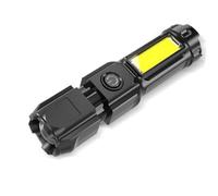 anso Lampe torche LED rechargeable avec zoom tactique de police super lumineuse (avec lampe latérale)