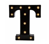 anso Lettre lumineuse LED noire à 26 lumières de nuit anglaises, grandes lumières lumineuses pour maison, fête d'anniversaire (T)