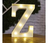 Anso Lettres LED de l'alphabet en plastique blanc lumineuses avec chiffres de A à Z debout Décor 0~9 (Lettre Z)