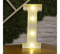 Anso Lettres LED de l'alphabet en plastique blanc lumineuses avec chiffres de A à Z en position debout Décor 0~9 (Lettre I)