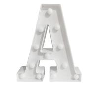 Anso Lettres LED de l'alphabet en plastique blanc lumineuses avec chiffres de A à Z en position debout Décor 0~9 (Lettre A)