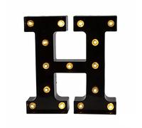 anso Lettres lumineuses LED noires 26 lettres anglaises pour la maison, la fête d'anniversaire (H)