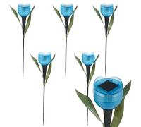 anso Lot de 6 lampes solaires LED en forme de tulipe pour jardin ou cour (bleu)