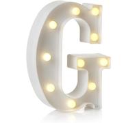 anso Panneau lumineux LED avec lettres et chiffres de l'alphabet pour décoration de la maison, fête d'anniversaire, événements, lumières de nuit, 22 cm (G)