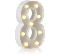 anso Panneau lumineux LED lettres de l'alphabet et chiffres, lampe décorative pour maison, fête d'anniversaire, événement, veilleuses, 22 cm (8)