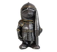 anso Statues de garde rétro croisé armure de chevalier nain décoration cour jardin pelouse ornement (garde G)