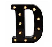 anso Veilleuse LED noire avec 26 grandes lettres anglaises lumineuses pour la maison, la fête d'anniversaire (D)