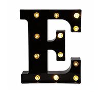 anso Veilleuse LED noire avec 26 grandes lettres lumineuses pour la maison, la fête d'anniversaire (E)