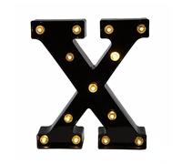 anso Veilleuse LED noire avec 26 grandes lettres lumineuses pour la maison, la fête d'anniversaire (X)