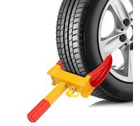 Ansobea 1 Pièce Sabot de Roue Sabot de Pneu avec 3 Clés Antidémarrage Sabot de stationnement Antivol Protection PVC Cylindre de Serrure en Laiton Sabot de Roue pour Remorque Voiture Caravane Remorque