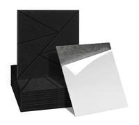 Ansobea 12 pièces de panneaux acoustiques autocollants Panneau mural noir motif triangulaire 30x30x0,9cm Panneaux muraux Plaques acoustiques Absorbeur de son Isolation acoustique Tapis insonorisant