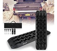 Ansobea 2 Pièces Tapis de Traction en Plastique Aide au Démarrage Planche de Récupération avec sac de Rangement et Outil d'installation, Pour Véhicules Tout-terrain, Camping-car, Camion, Voiture