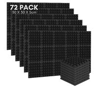 Ansobea 72 blocs Panneaux de Mousse Acoustique,Pyramide Panneau Acoustiques,haute densité Panneau Acoustiques, Mousse anti bruit pour podcasting, studio d'enregistrement et bureau, 30 * 30 * 5 cm