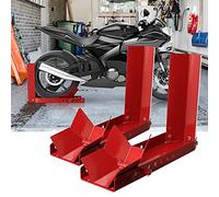 Ansobea Béquille Moto Bloque Roue Moto， Support moto Convient pour les pneus 8-24 pouces,Support de transport moto avec 3 trous de boulons d'ancrage,Béquilles pour Moto（2 pièce）