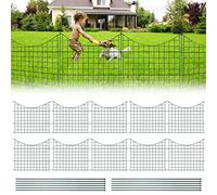 Ansobea Clôture d'étang avec 15 éléments de clôture et 18 barres de fixation en métal, clôture décorative pour le jardin, clôture pour chien, arche inférieure