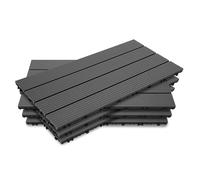 Ansobea Dalles de terrasse WPC, 30x60 Dalles aspect bois lot de 18 pour 3m², Dalles de balcon aspect bois, Revêtement de sol de balcon avec système de clic, Lames de terrasse étanches pour balcon et